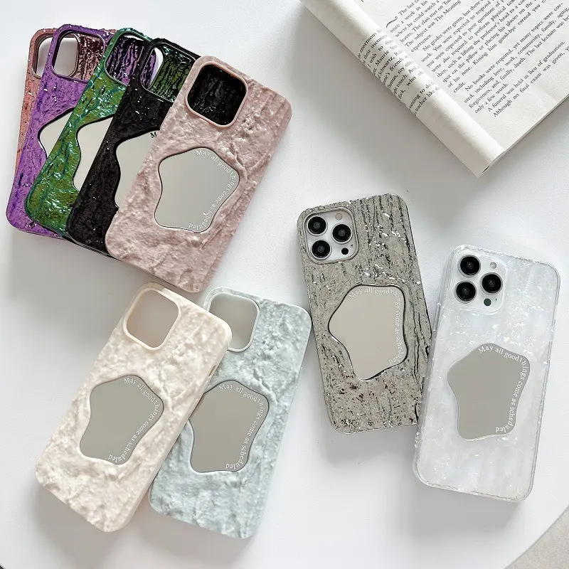 褶皱异形镜子适用14promax1312防摔11高级感xr女