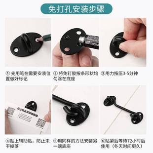 门栓插销式门锁扣免打孔专用明装不锈钢老式门搭T扣移门拴厕所门