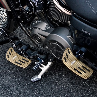 拿破仑250/450金吉拉450改装前后加大脚踏板挂S挡刹车踏板加宽防