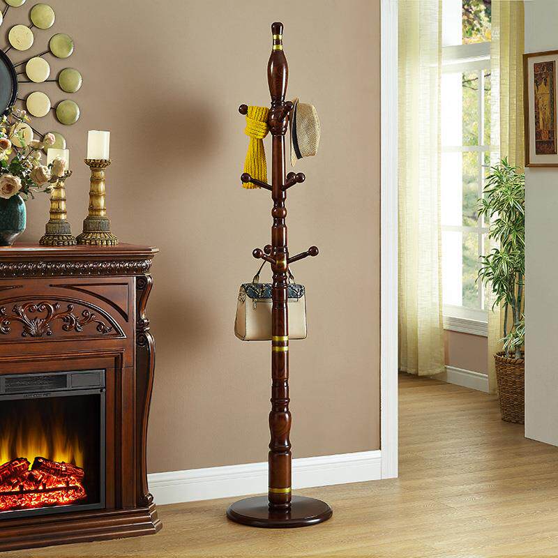 轻奢实木衣帽架落地简约挂衣架简易卧室家用小户型衣服架子