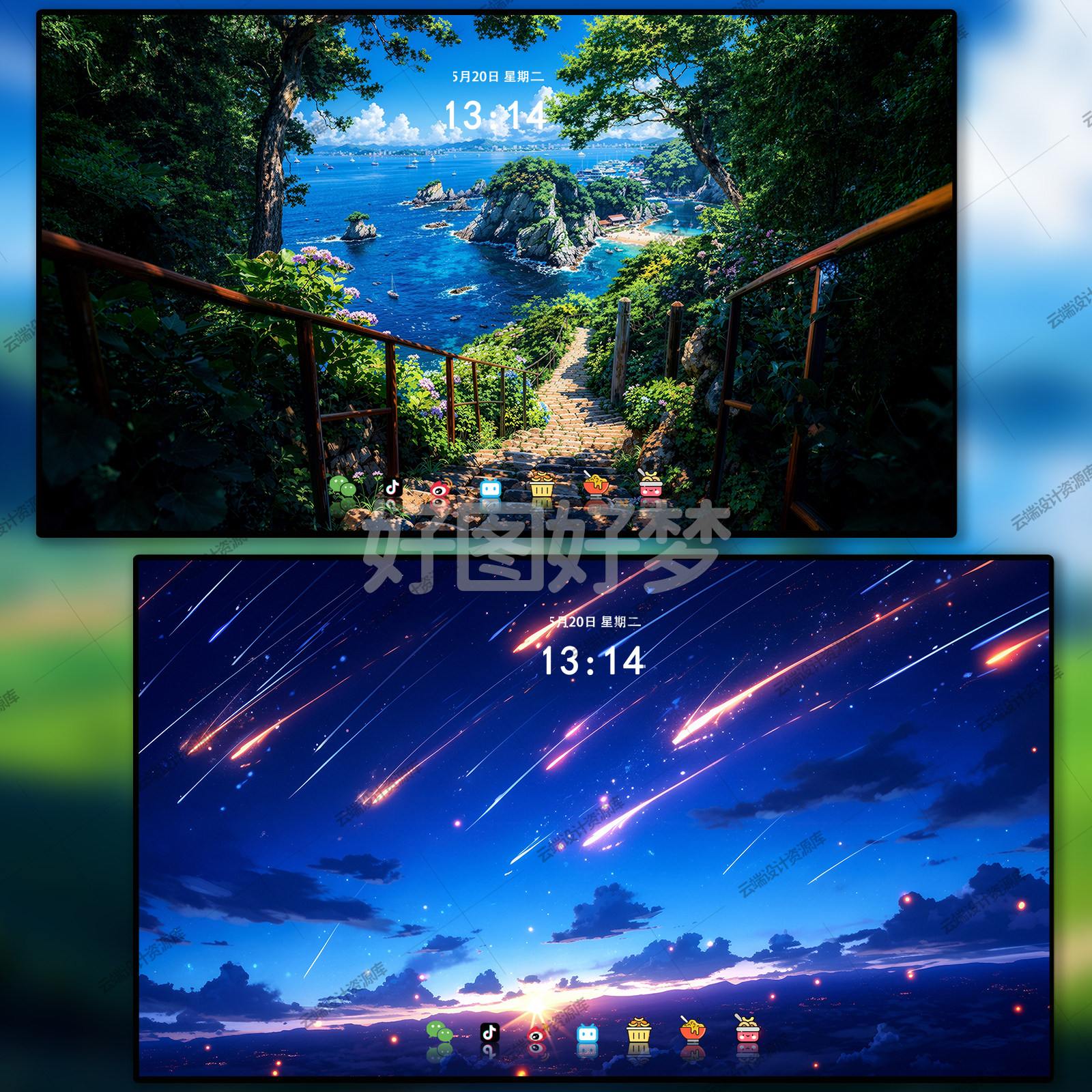 210期 动漫风景壁纸 情绪治愈天空壁纸 4K高清电脑桌面壁纸 25张