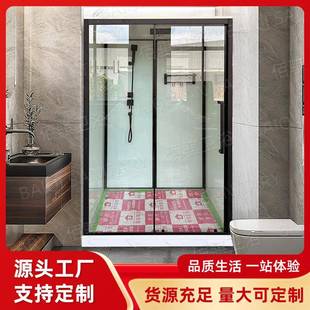 家用整体淋浴房集成黑色不锈钢顶喷卫生间干湿分离玻璃洗澡间