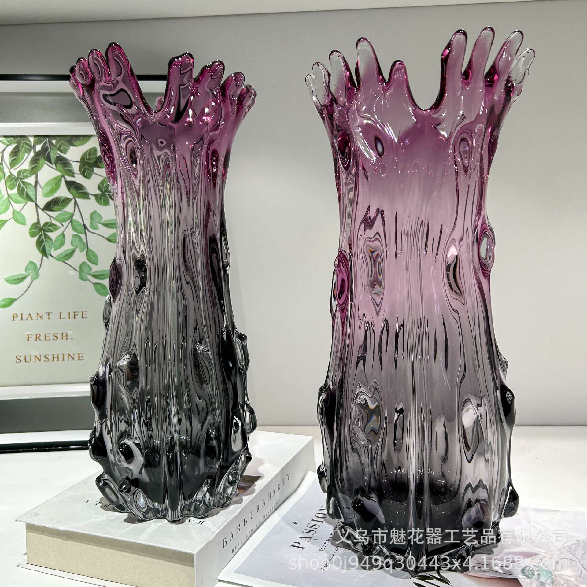 琉璃大号创意花瓶摆件客厅插花轻奢落地玄关样板房高级感水养花器