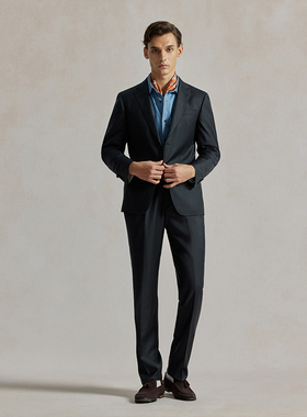 Bland Yeah秋冬新款灰色100%羊毛西装西服外套职场商务时尚正装男