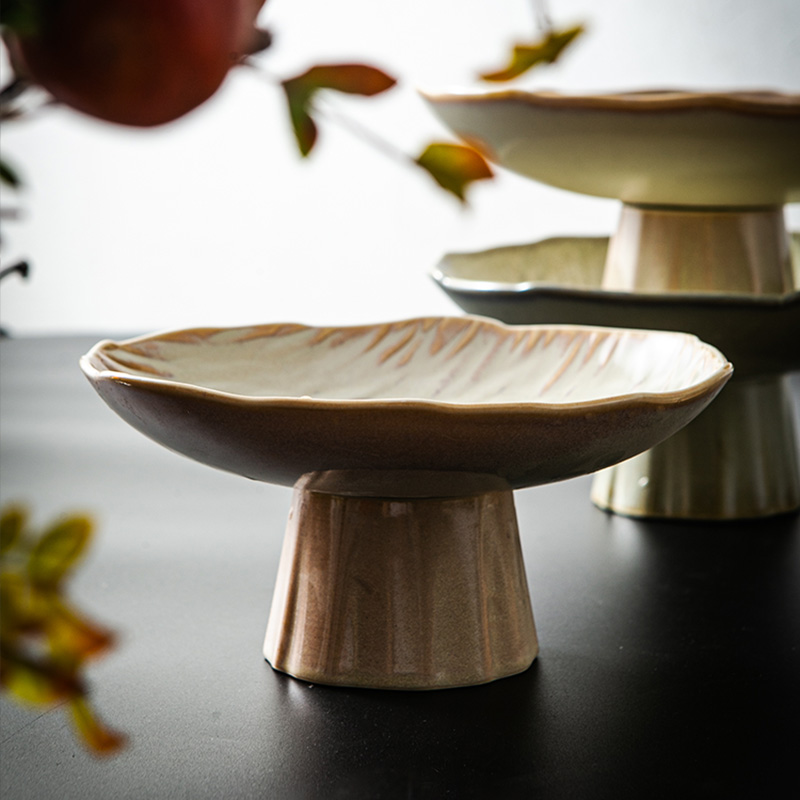 水果盘高颜值摆件客厅茶几家用轻奢高档茶点盘高脚零食中式点心盘