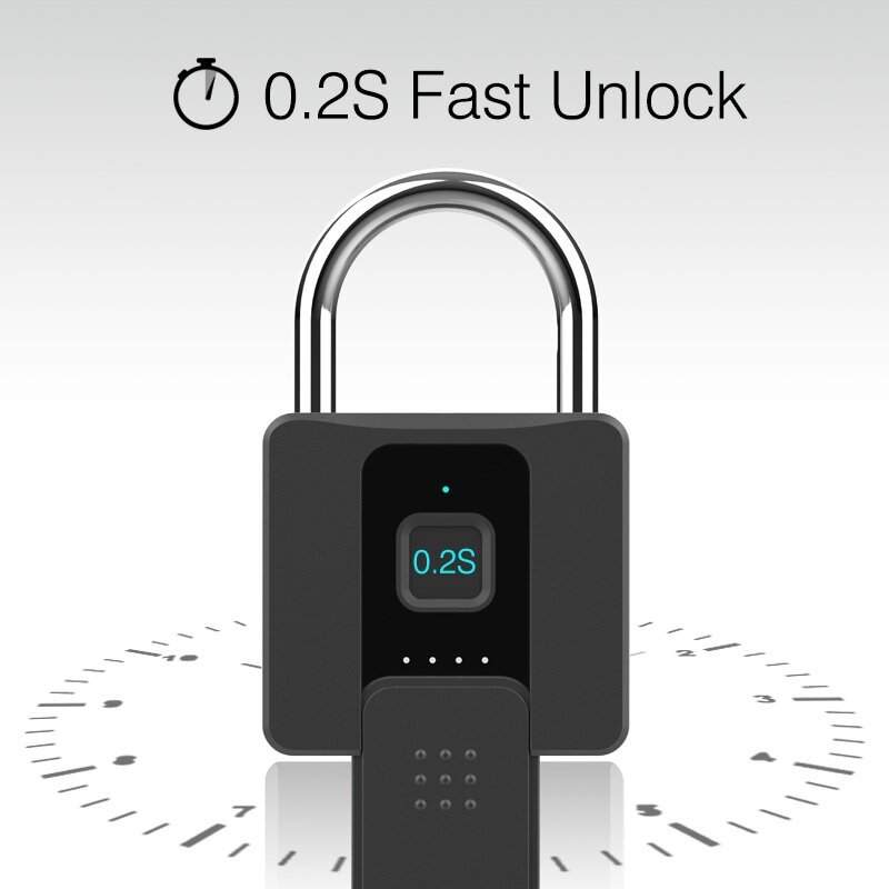 智能蓝牙指纹挂锁APP钥匙指纹开锁户外防水仓库大门防盗指纹锁
