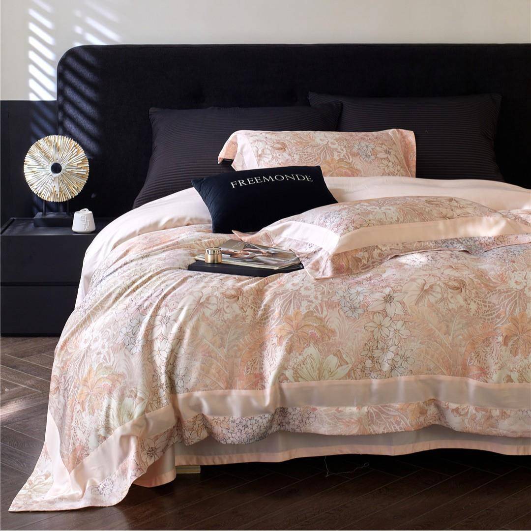 美式轻奢风奥地利兰精莱赛尔天丝四件套夏季丝滑裸感亲肤裸睡床品