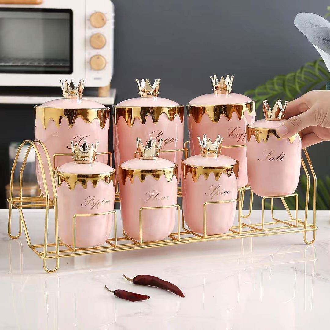 北欧风陶瓷调料罐厨房家用调料组合套装收纳瓶调味罐有盖盐油罐子