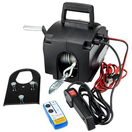 3500lbs便携式手提船用游艇用电动绞盘小型吊机牵引机12v