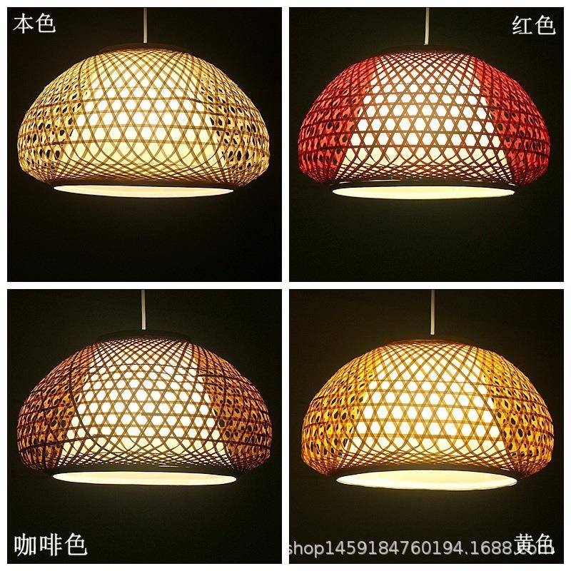 中式竹编灯笼人工编织竹艺灯罩复古户外茶楼餐厅吊灯仿古灯饰灯具
