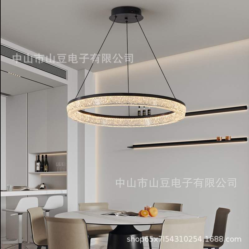 意式轻奢极简客厅主灯现代简约网红圆环餐厅大气卧室设计师吊灯具