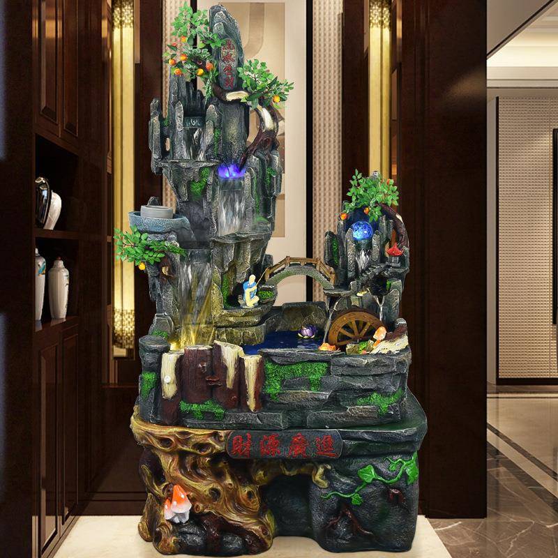 假山流水喷泉客厅摆件庭院家居装饰品创意加湿器盆景造景