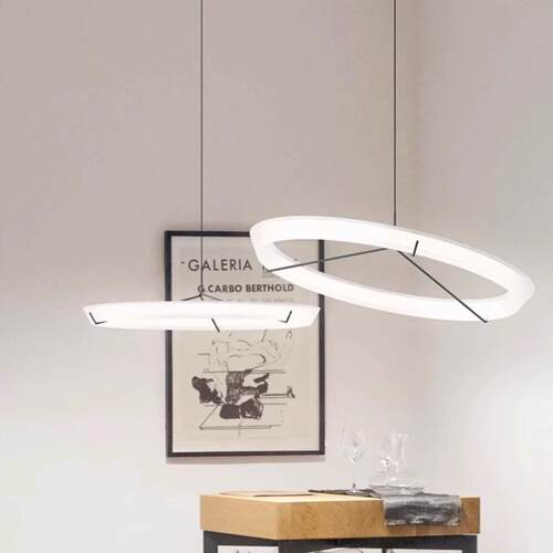 西班牙Vibia简约餐厅吊灯设计师艺术北欧别墅客厅卧室圆环LED灯具