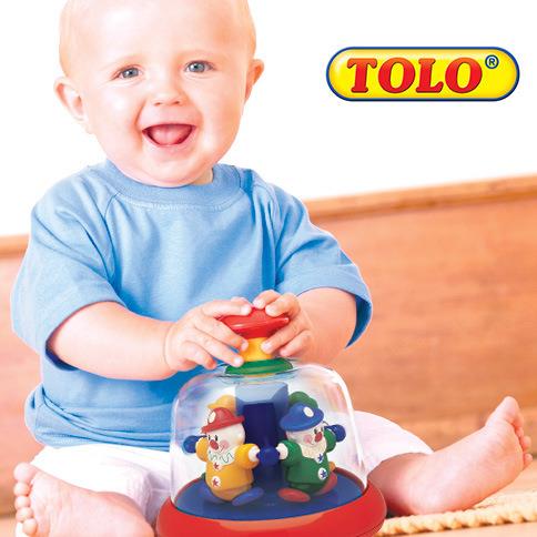 新品TOLO婴幼儿按压旋转木马/小丑手眼协调益智早教玩具0-3岁