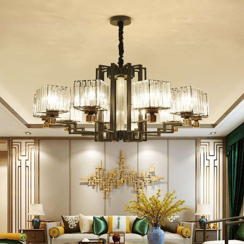 中山灯具新中式水晶吊灯客厅卧室中国风餐厅轻奢大气简约书房灯具