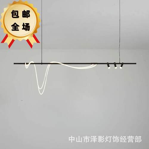 设计师一字餐厅吊灯轻奢长条餐桌灯现代简约大气饭厅灯长桌吧台灯