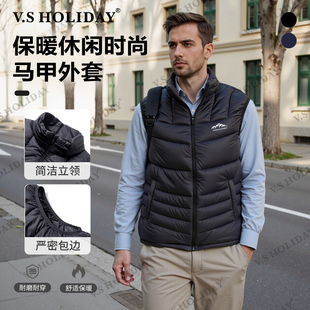 V．SHOLIDAY棉马甲外套秋冬男舒适时尚 908 简约轻薄保暖休闲百搭