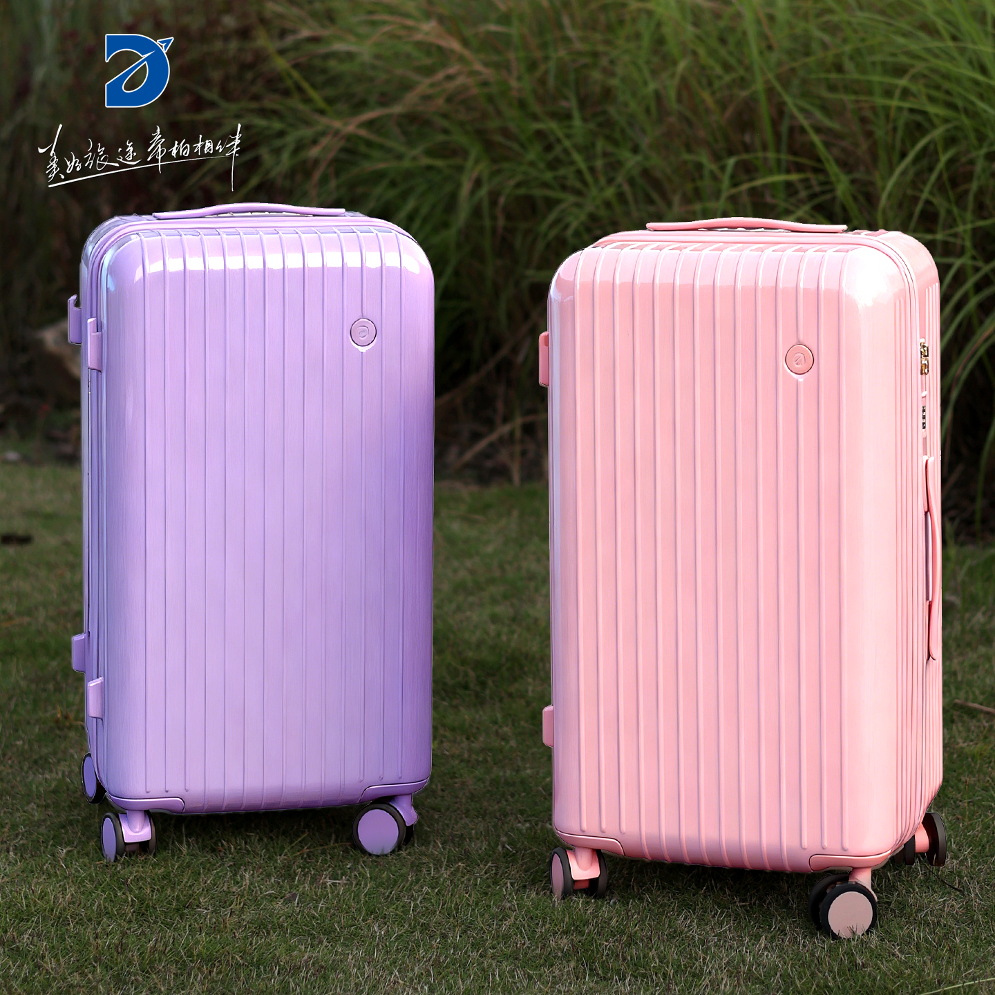 帝柏2025新款拉链行李箱纯PC静音万向轮拉杆箱暑假出游学生旅行箱
