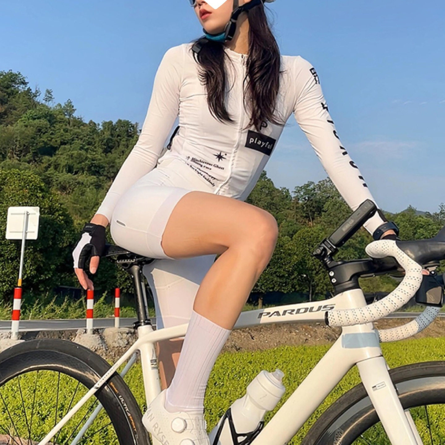 热销骑行服长袖男女款春夏季透气自行车吸汗速干公路紧身竞技