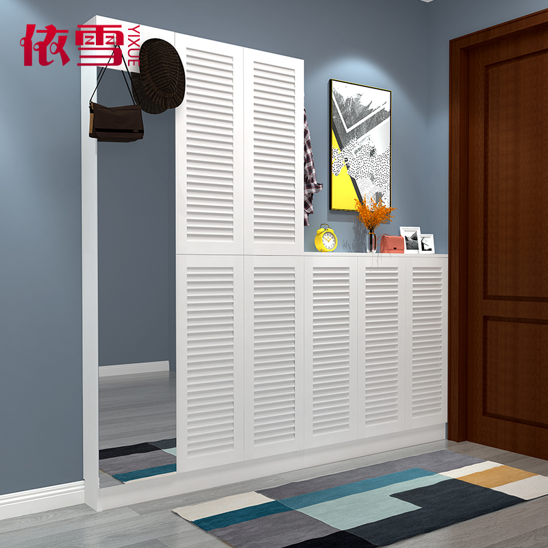 简约现代鞋c柜门厅柜进门门口超薄15cm玄关柜衣帽柜欧式镜面柜17c