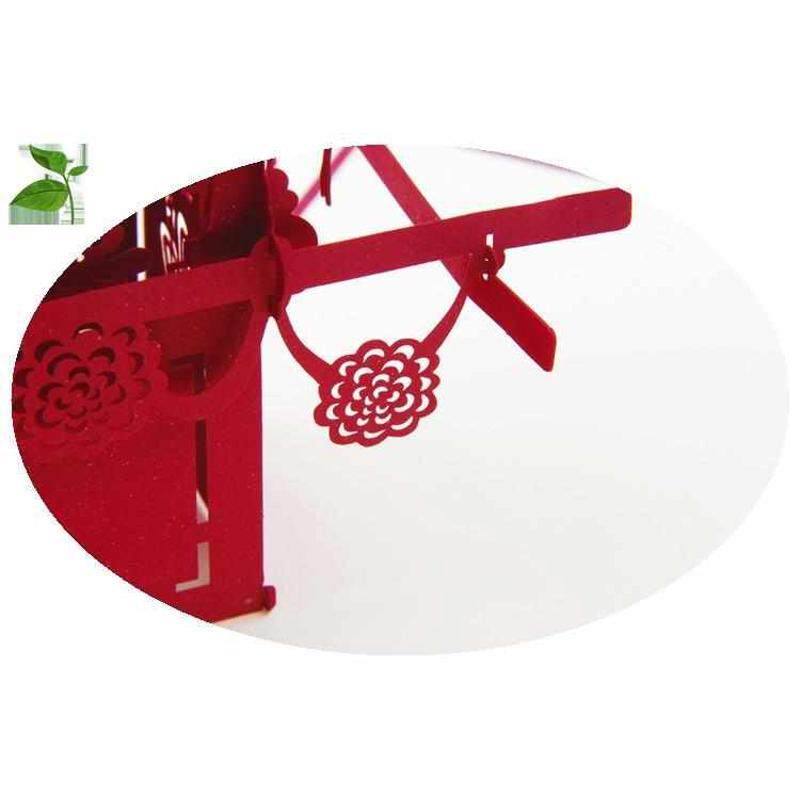 创意婚礼请柬3D中式婚庆情人节体贺卡 结婚剪纸卡片花轿礼喜帖物