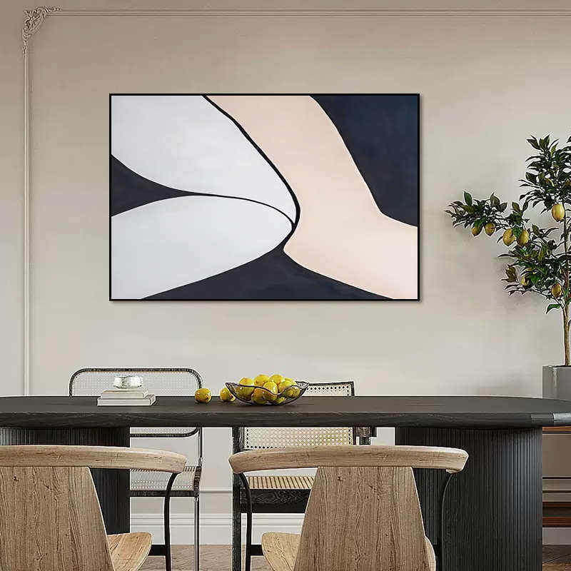 现代简约轻奢抽象黑白灰卧室床头背景墙挂画壁画餐厅装饰画高级感,家居饰品,现代装饰画,淘宝优惠券,粉丝福利购,淘宝优惠卷