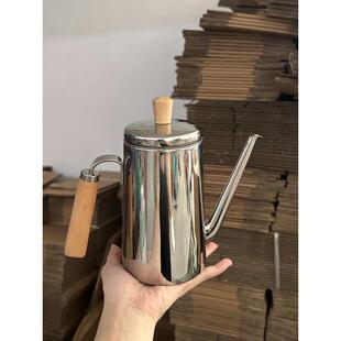 304不锈钢木柄滤油壶 厨房带滤网过滤油渣壶家用漏油神器储带盖
