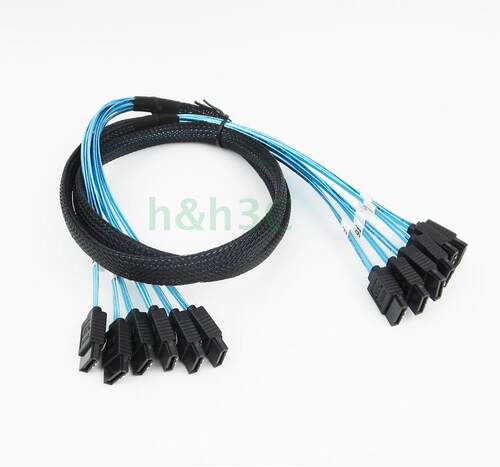 厂家直销服务器高品质4条装SATA 3 6Gbps X 4高速串口数据线SAS线