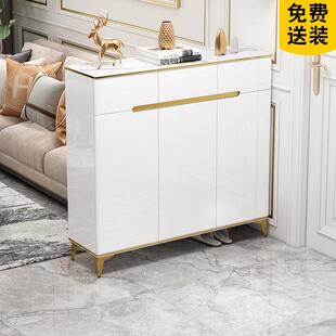 双面轻奢烤漆岩板鞋柜家用门口入户隔断柜2025新款爆款进门玄关柜