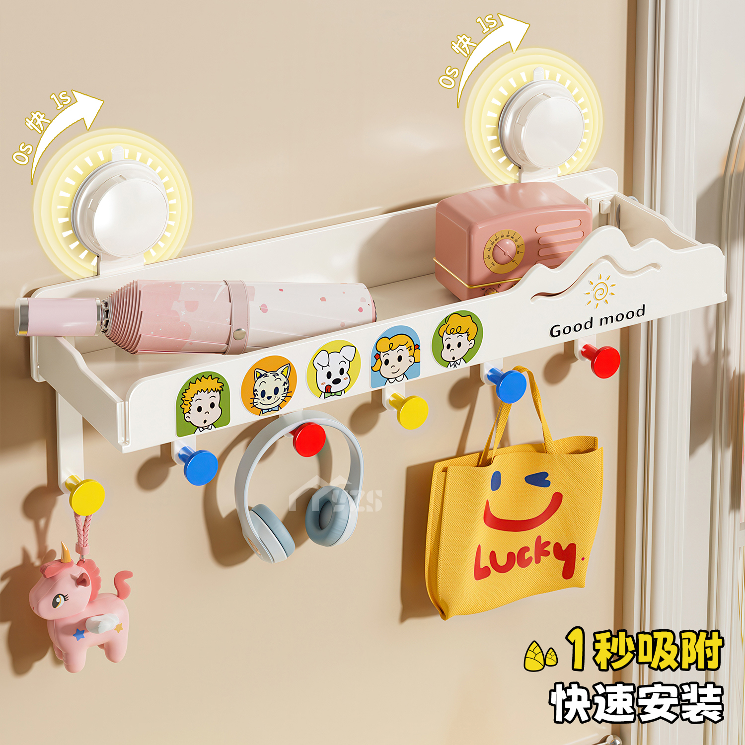 吸盘门后挂钩强力承重免打孔卧室浴室门后置物架入户门玄关收纳架