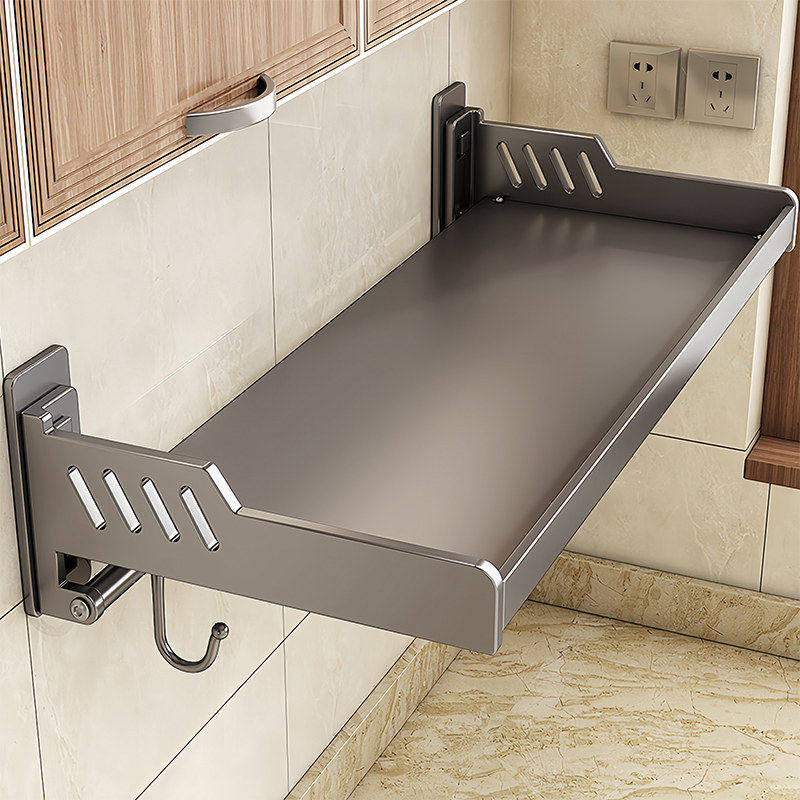 厨房置物架壁挂免打孔调料架墙上多功能微波炉收纳架悬空上墙架子