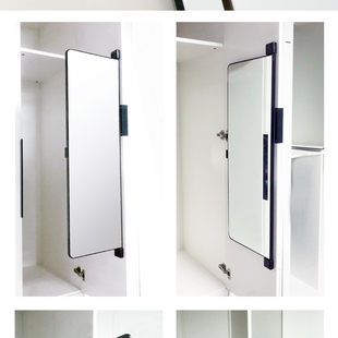 衣柜玄关柜门门板平开门门背面隐藏式全面屏隐边旋V转镜平开镜定