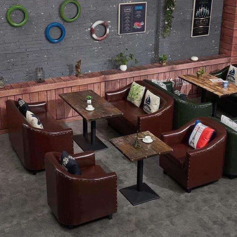 林感卡座沙发休闲桌椅r沙发组合图书馆休闲区一桌两扶手沙发组合