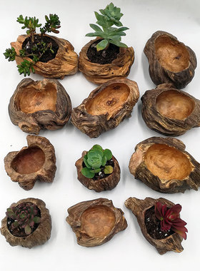 厂家销售松树瘤木雕摆件家居 多肉小花盆装饰R品客厅工艺品包邮
