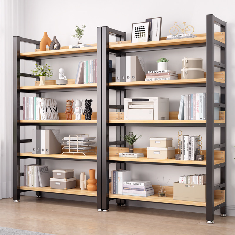 书架落地储物架简约客厅钢木多层货架儿童收纳书柜V铁艺多层置物,住宅家具,书架,淘宝优惠券,粉丝福利购,淘宝优惠卷