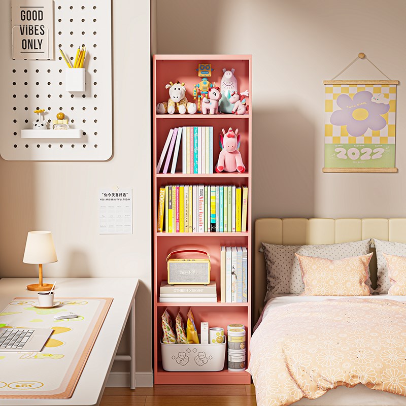 钢制夹缝书架家用简易儿童转角y小书柜客厅书房储物收纳铁艺置物