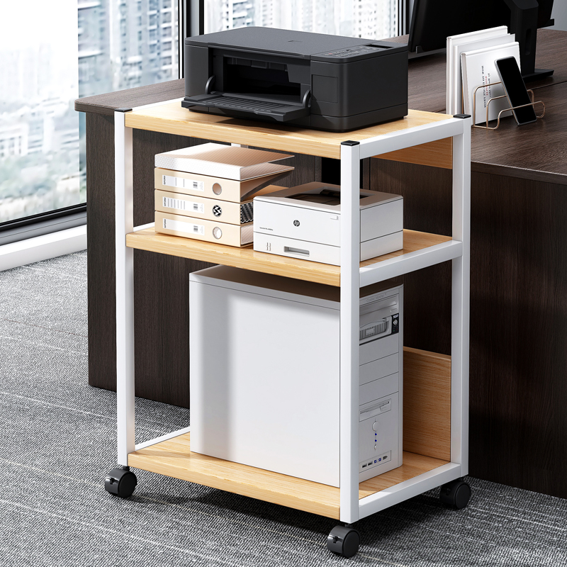 可移动打印机置物架落地办公室多层储物架小型主机箱托架家用书架