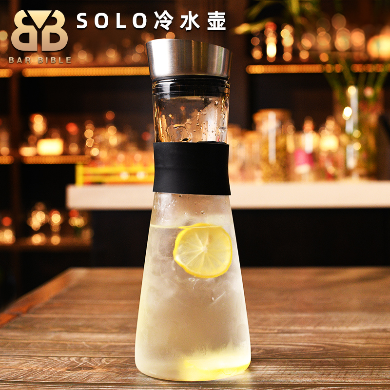 酒吧调酒耐高温玻璃凉水壶冷水壶果汁扎壶饮料壶耐热水壶柠檬水壶