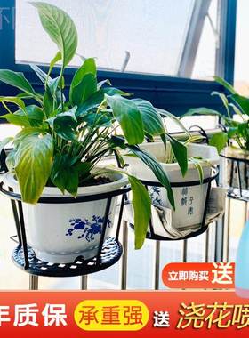 qs花子架19912花置物架阳台栏多杆花盆架挂架肉架窗台室内客厅铁