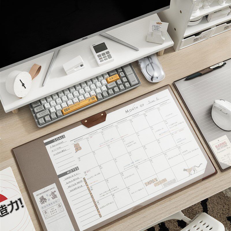 超大宿舍毛毡办公桌垫复古多功能鼠标垫电脑备忘写字垫照片书桌垫