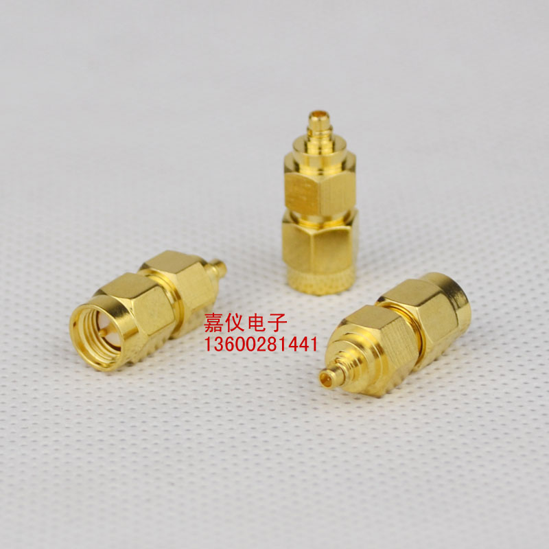 SMA/MMCX-JJ射频连接器SMA公头/MMCX公头铜镀金射频转接头50欧姆