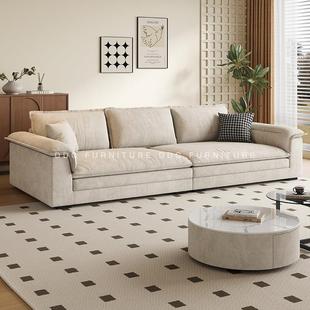 DDC意式极简直排猫抓绒布沙发组合现代简约大小户型棉麻布家具