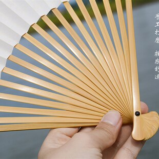 老料精工玉竹文玩折扇名师吴军华制95寸16/18方古V方马牙鱼尾燕尾