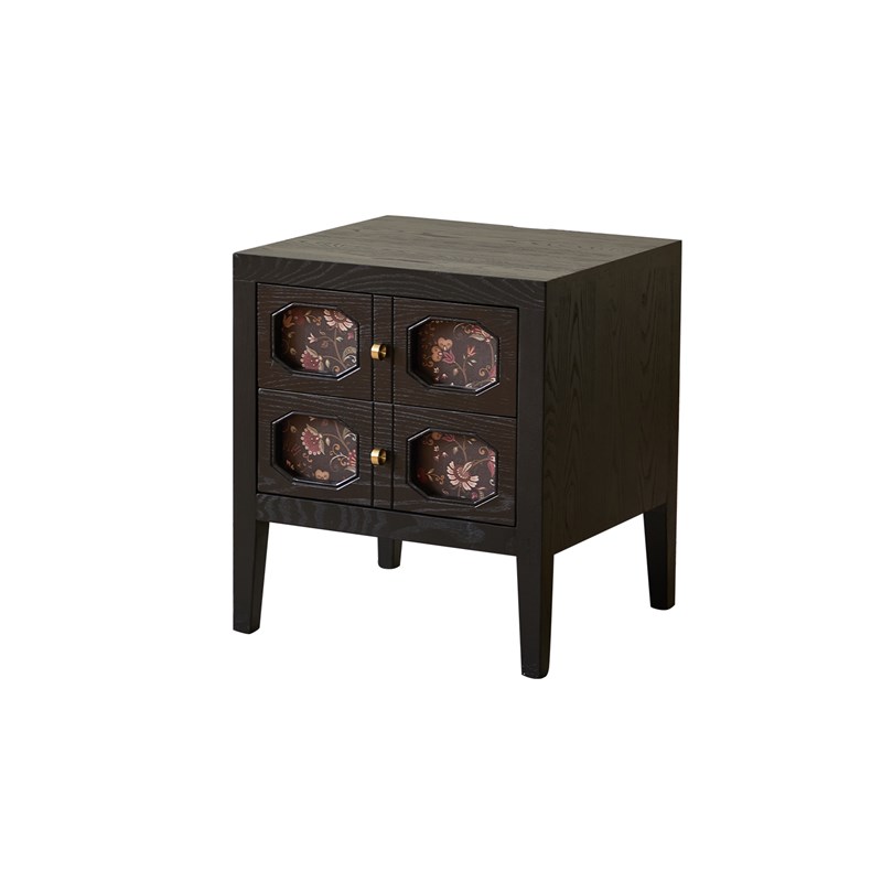 本来就复古/墨菲斯床头柜/中古复古实木床头边柜黑色卧Z室家用斗