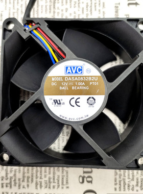 DASA0832B2U 全新AVC 8032 12V 1.0A 8厘米四线PWM大风量散热风扇