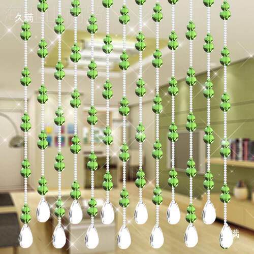 水晶珠帘门帘客厅隔断帘水晶帘过i道装饰帘珠子散JGE手珠dy材工料