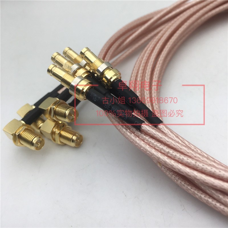 CC4母头转SMA母弯头射频同轴线RG179镀银线SMA-KW/CC4-KY特氟龙线