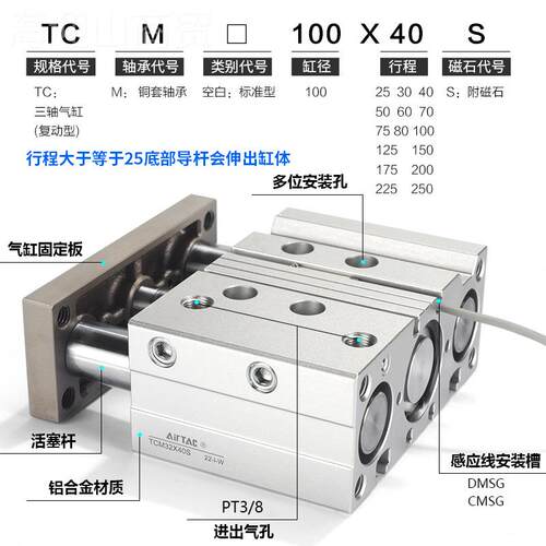 原装亚德C客AIRTAC三轴气缸TM1X5S TCM10X1C0AirTac/S 0TM10X15S