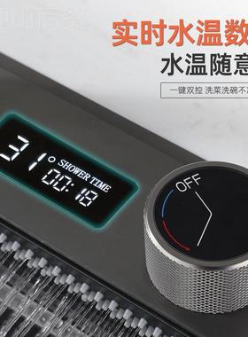 厂家定制飞雨瀑水布数显琴抽拉水龙头洗菜盆洗碗池厨钢房92185蜂