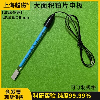 10*20*0.15mm铂片电极 玻璃铂电极 玻璃管直径9mm 纯度99.99科研